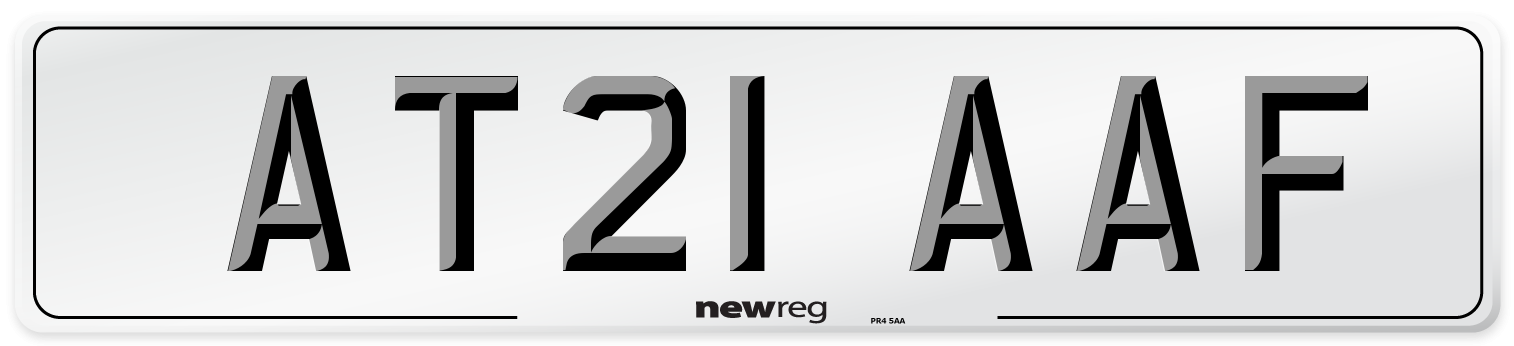 AT21 AAF Number Plate from New Reg